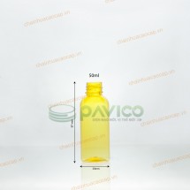 Chai nhựa pet trong 50ml xanh lá vàng