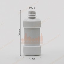 Vỏ chai nhựa pet listerin 200ml nhựa trong trắng sứ